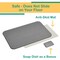 DURABLEZ Japanese Style 23.6'' x 15.3'' Fast Water Absorbing Diatomite Stone Bath Mat with Anti Slip Pad and Soap Dish Grey